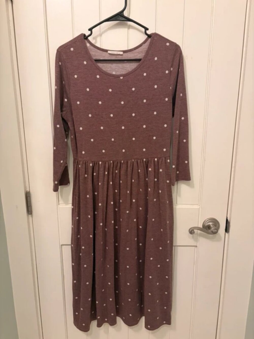 Purple and White Polka Dot Dress